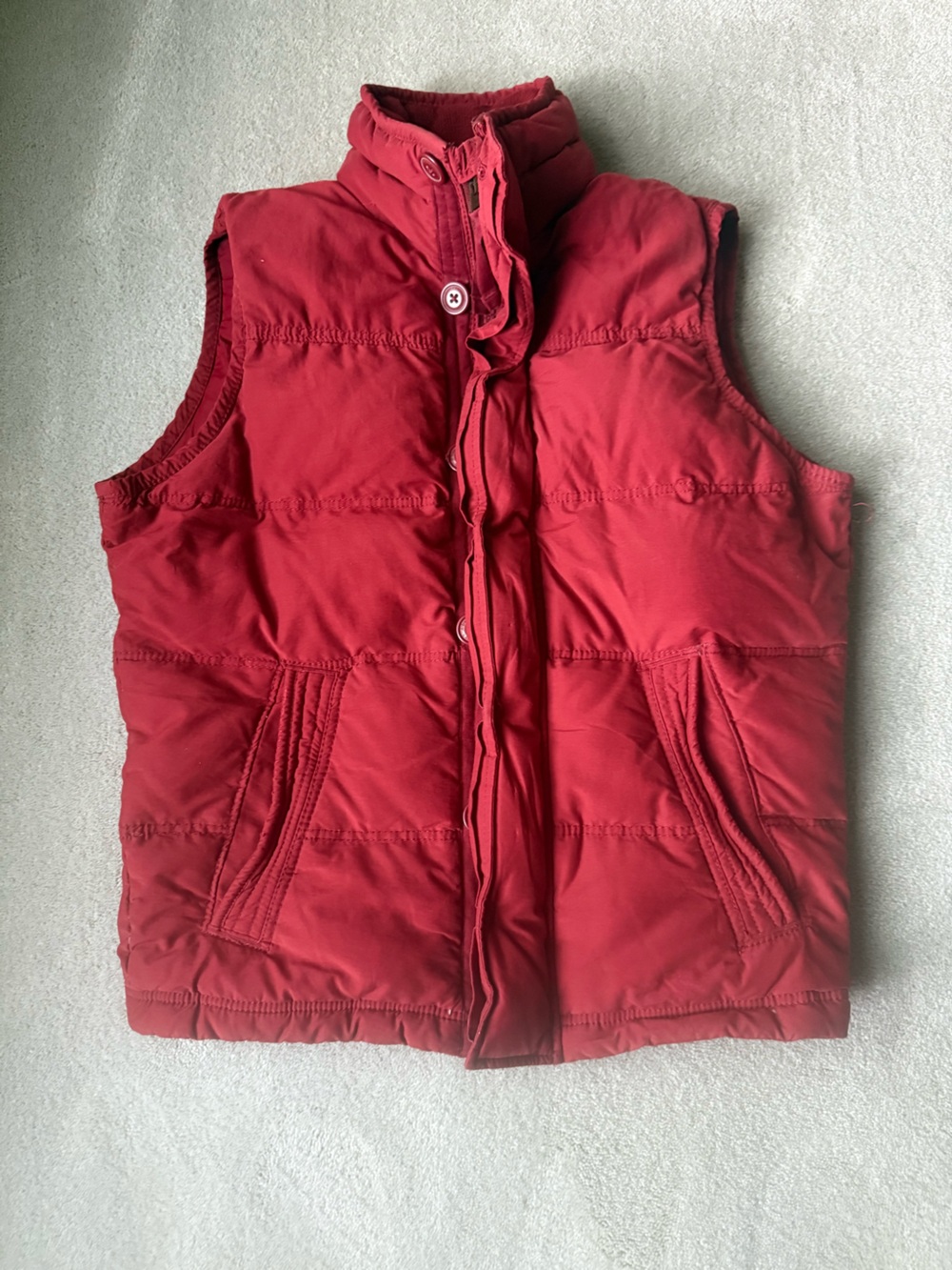 Abercrombie & Fitch Red Quilted Puffer Vest